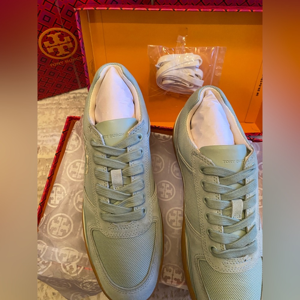 Tory Burch Clover Court Nylon/Suede Sneakers - Picture 9 of 10